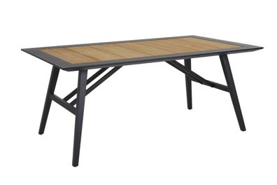 Gartenesstisch Chios aus Teakholz und Aluminium, modern, naturfarben,