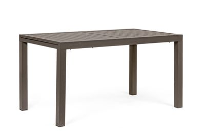 Gartentisch Hilde aus Aluminium, ausziehbar, modern, braun, geeignet für 6-8