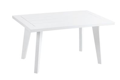 Gartencouchtisch Villac aus Aluminium, modern, weiß pulverbeschichtet, 75x50 cm
