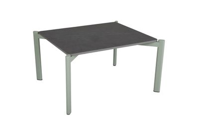 Gartencouchtisch Hallavara, aus Stein und Edelstahl, modern, grün, rechteckig,