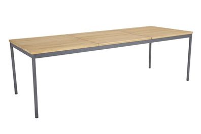 Gartenesstisch Nox aus Teakholz und Aluminium, modern, anthrazit, 240x90 cm, für