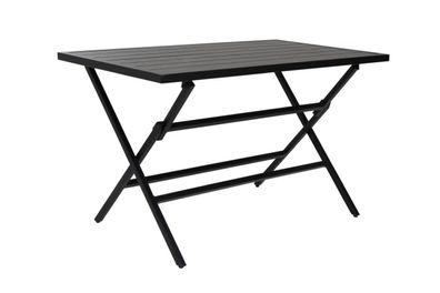 Gartenesstisch Wilkie aus Aluminium, modern klappbar, schwarz, 120x72 cm, für