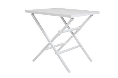 Gartenesstisch Wilkie aus Aluminium, modern klappbar, weiß, 72x72 cm, für 2-4