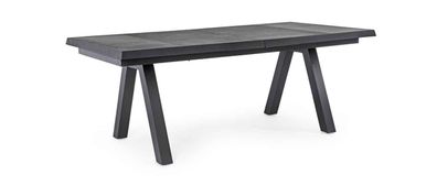 Gartentisch Krion ausziehbar, Keramik Aluminium, modern rechteckig, anthrazit,
