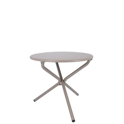 Gartenbeistelltisch Tris aus Aluminium, modern, rund, taupe - ideal für