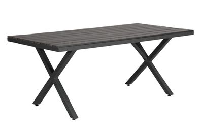 Gartenesstisch Leone aus Aluminium und Kunststoff, modern, schwarz-grau,