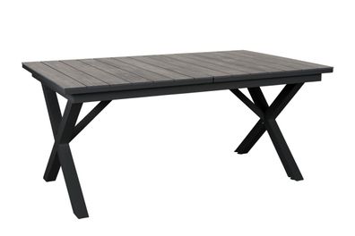 Gartenesstisch Hillmond von Brafab aus Aluminium und HPL, modern, schwarz,