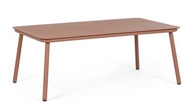 Couchtisch Spike aus Aluminium, pulverbeschichtet, modern für Outdoor, rot,
