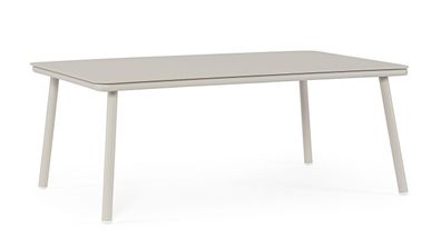 Couchtisch Spike aus Aluminium, modern und rechteckig, Farbe Agate Beige,