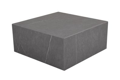 Gartencouchtisch Zten aus Aluminium mit Steinplatte, modern, dunkelgrau, 80x80