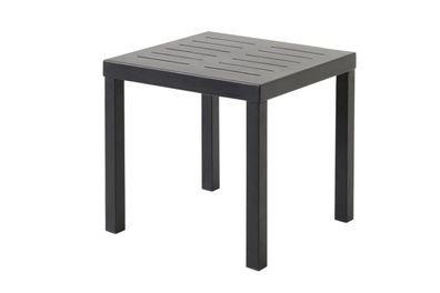 Gartenbeistelltisch Belfort aus Aluminium, modern, 50x50 cm, schwarz,