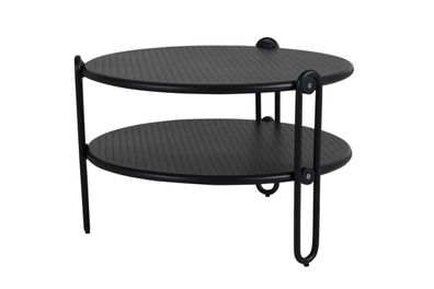 Gartencouchtisch Blixt, aus Aluminium, modern, rund, schwarz, 65 cm (Gr. 65x65x42 cm)