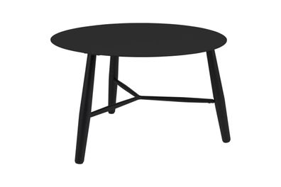 Gartencouchtisch Vannes aus Aluminium, modern rund, schwarz, Ø 75 cm, Brafab