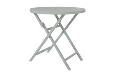 Gartenesstisch Wilkie aus Aluminium, modern, rund, klappbar, hellgrün, Ø 72 cm, für 2