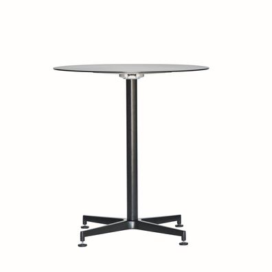 Gartenesstisch Vega aus Aluminium, rund, klappbar, modern, schwarz, für 4 Personen