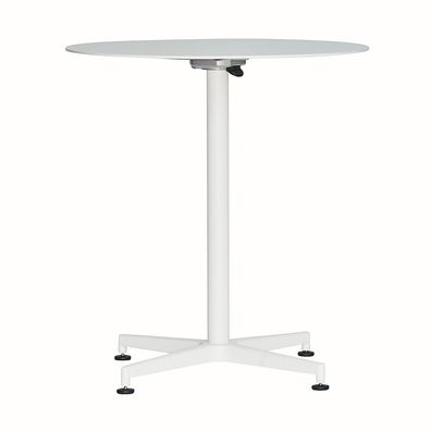 Gartenesstisch Vega rund aus Aluminium, modern klappbar, weiß, für 4 Personen,
