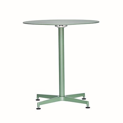 Gartenesstisch Vega Rund aus Aluminium, modern, klappbar, salbeigrün, für 4