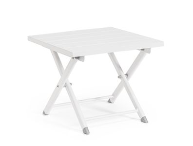 Gartenbeistelltisch Taylor aus Aluminium, modern, klappbar, weiß, rechteckig, pflegel