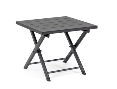 Gartenbeistelltisch Taylor aus Aluminium, modern, dunkelgrau, klappbar und