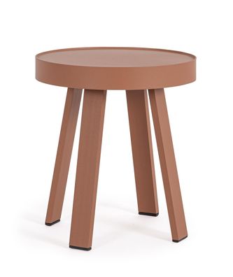 Couchtisch Spyro aus Aluminium, rund und pulverbeschichtet, modern, rot, Ø 41 cm, für