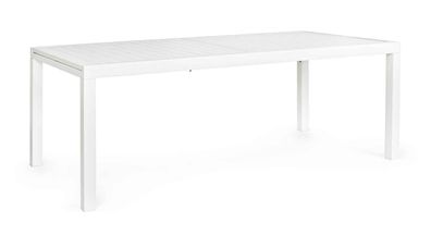 Gartentisch Hilde aus Aluminium, modern, ausziehbar, Weiß, für 8-10 Personen,