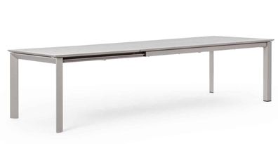 Gartentisch Konnor Aluminium, modern und ausziehbar, taupe, für 8-10 Personen,