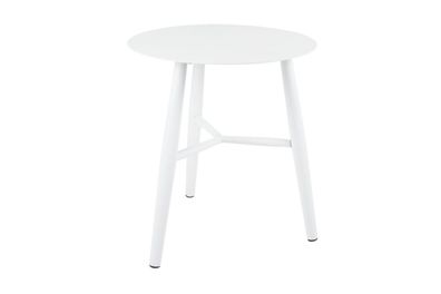 Gartenbeistelltisch Vannes aus Aluminium, modern, rund, weiß, Ø 45 cm,