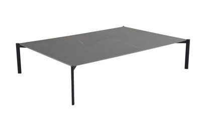 Gartencouchtisch Hallavara, aus Stein und Edelstahl, modern, schwarz-grau,