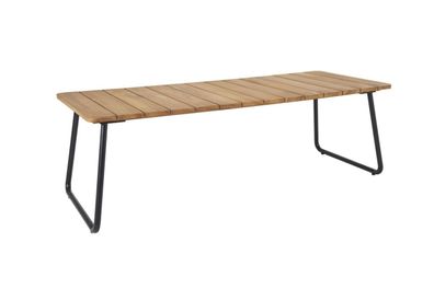 Gartenesstisch Nolli aus Teakholz, modern mit Aluminiumgestell, natur, 175x90