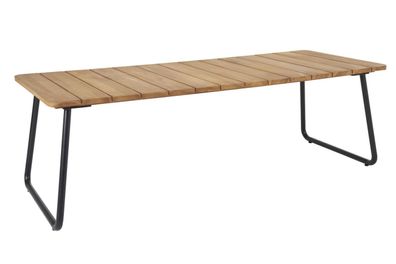 Gartenesstisch Nolli aus Teakholz, modern mit Aluminiumgestell, natur, 225x90
