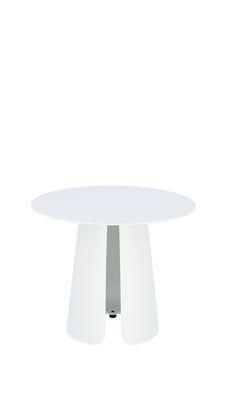 Beistelltisch Feel aus Aluminium, rund, modern und pulverbeschichtet, Weiß, Ø 40