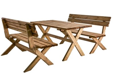 Garten-Set Tallbacken von Brafab aus Kiefernholz, skandinavischer Stil, braun,