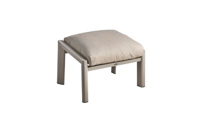 Gartenhocker Slide aus Aluminium mit Kissen, modern, Taupe Beige, Outdoor