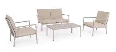 Garten-Set Konnor aus Aluminium und Olefin, modern, beige sand, 4-teilig inkl