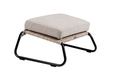 Gartenhocker Midway aus Rattan, modern, gepolstert in Beige, inkl. Kissen, Brafab