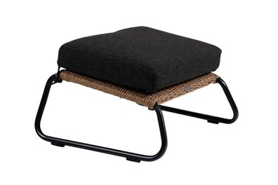 Gartenhocker Midway aus Rattan, modern mit Aluminiumgestell, braun, inkl. Kissen