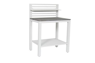 Outdoor Küche Bellac von Brafab aus Aluminium und Stein, modern, Weiß und Grau, inkl