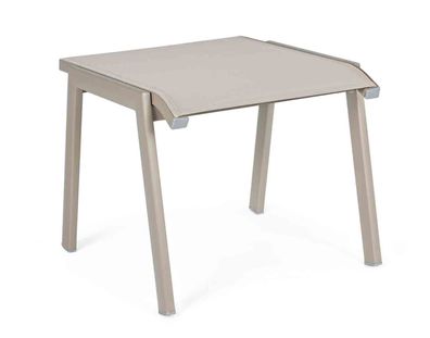 Fußhocker Cruise aus Aluminium, modern, sandfarben, stapelbar, für Outdoor