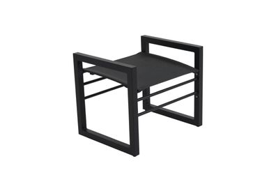 Gartenhocker Vevi aus Aluminium, modern, schwarz, wetterfest und pflegeleicht für dra