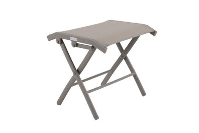 Gartenhocker Andy aus Textilene und Aluminium, modern, Beige, klappbar, 4-Fuß-Gestell