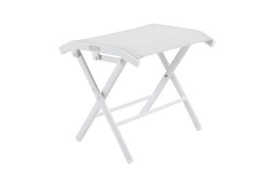 Gartenhocker Andy aus Textilene und Aluminium, modern, klappbar, weiß, rechteckig