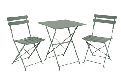 Garten-Set Ponte aus Aluminium, klassisch klappbar, grün, für 2 Personen, von
