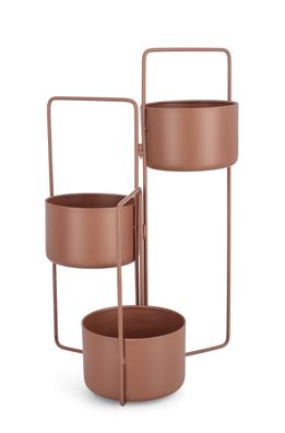 Blumenkasten Keyra aus Metall, modern und faltbar, Braun, Outdoor geeignet, von