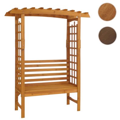 Rosenbogen mit Sitzbank HWC-Q21, Rankhilfe Bank Holz FSC®-zertifiziert 201x160x60cm