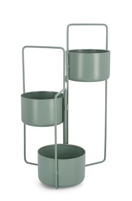 Blumenkasten Keyra aus Metall, modern und faltbar, Salbei, Outdoor geeignet, von
