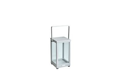 Windlicht Belfort aus Aluminium und Glas, modern, hellgrau, Small, stilvolles