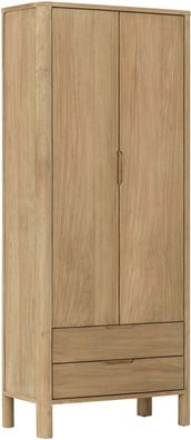 Schrank Forte aus Teakholz, skandinavisches Design, natur, 2 Türen 2 Schubladen,