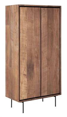 Schrank Metropole aus recyceltem Teakholz, modernes Design, Natur, 90 cm breit,