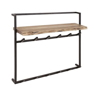 Garderobe Natredja aus massivem Akazienholz, modern, Natur, mit Hutablage und 12