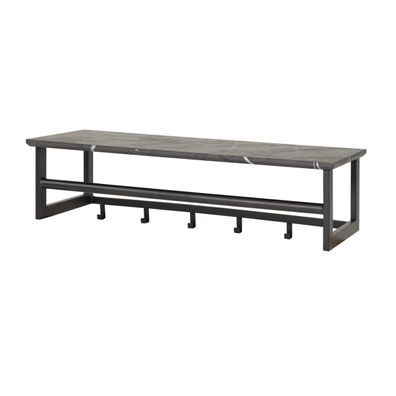 Garderobe Melamik Metall und Melamin, modern mit Keramik-Optik und Hutablage,